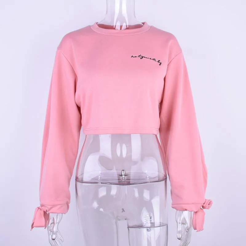 Oversized Pink Cropped Sweatshirt