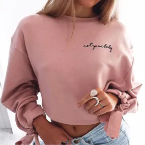 Oversized Pink Cropped Sweatshirt