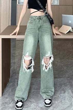 PY887 Ripped High Rise Jeans