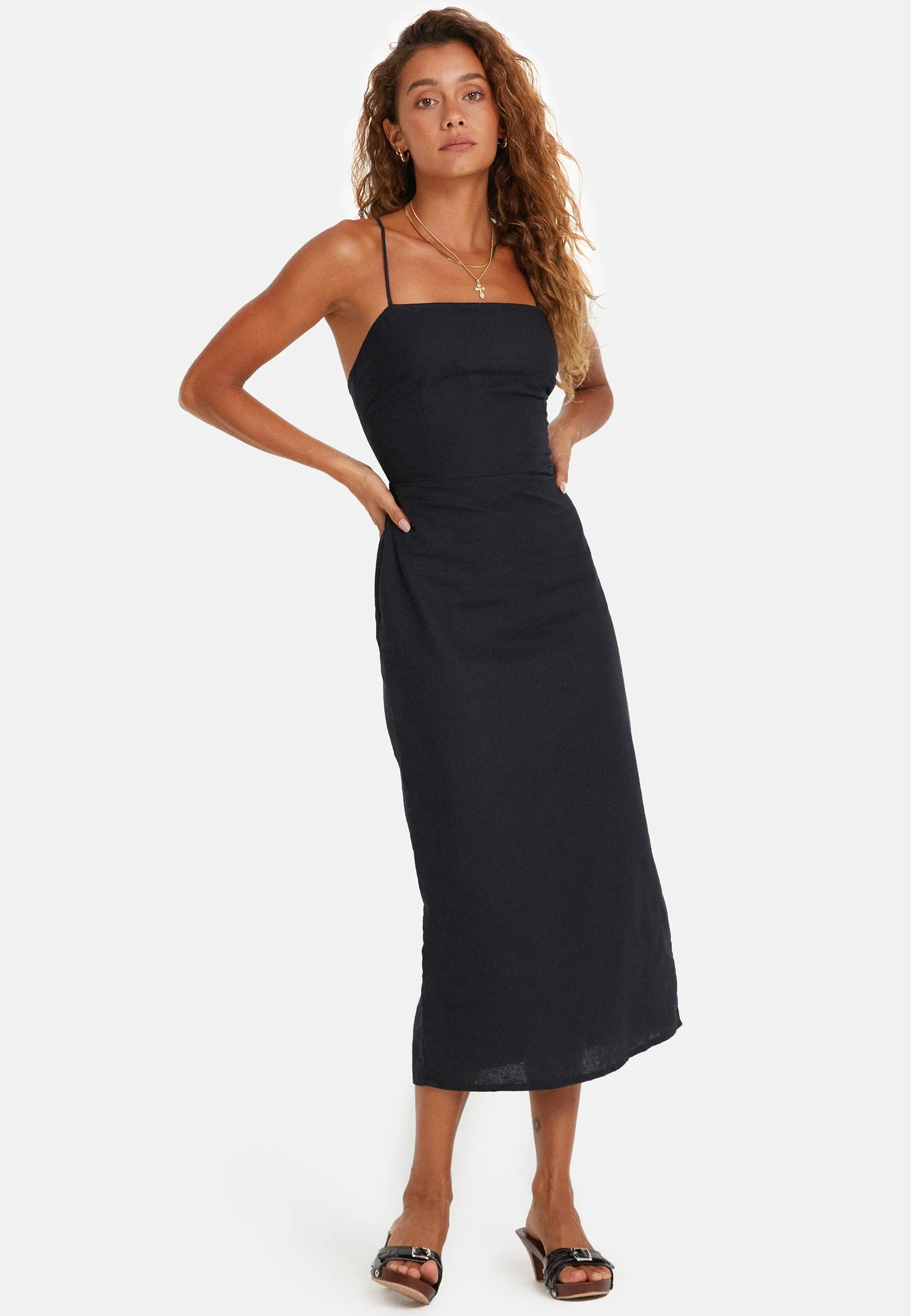 Sky Midi Dress in Black