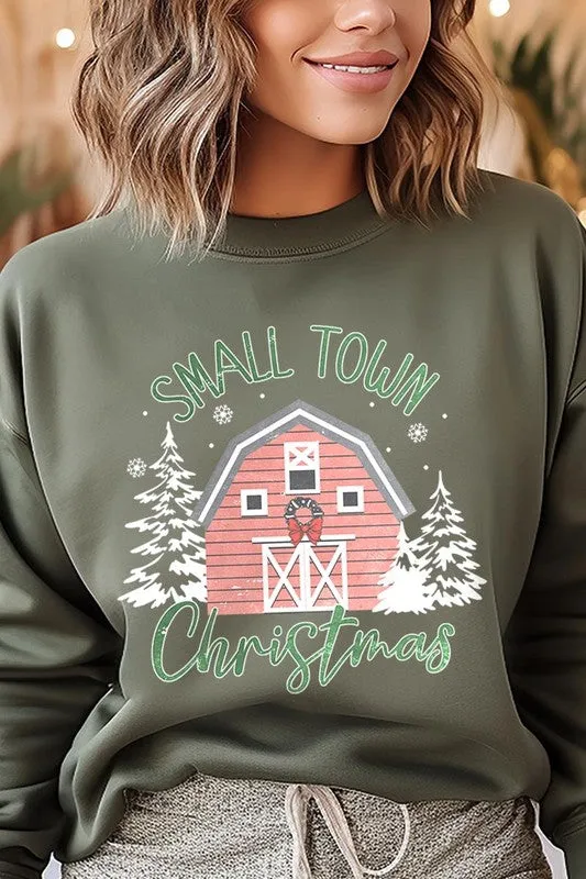 Small Town Christmas Graphic Fleece Sweatshirts