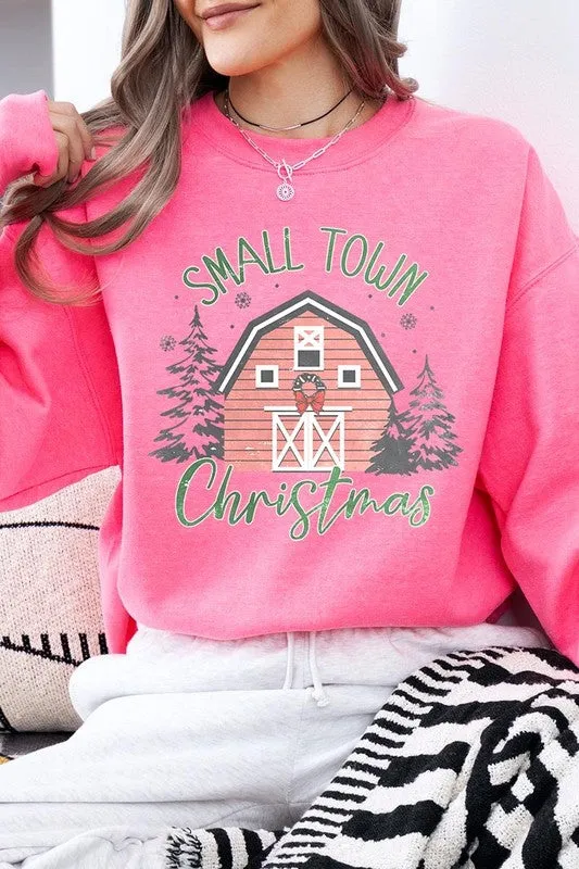 Small Town Christmas Graphic Fleece Sweatshirts