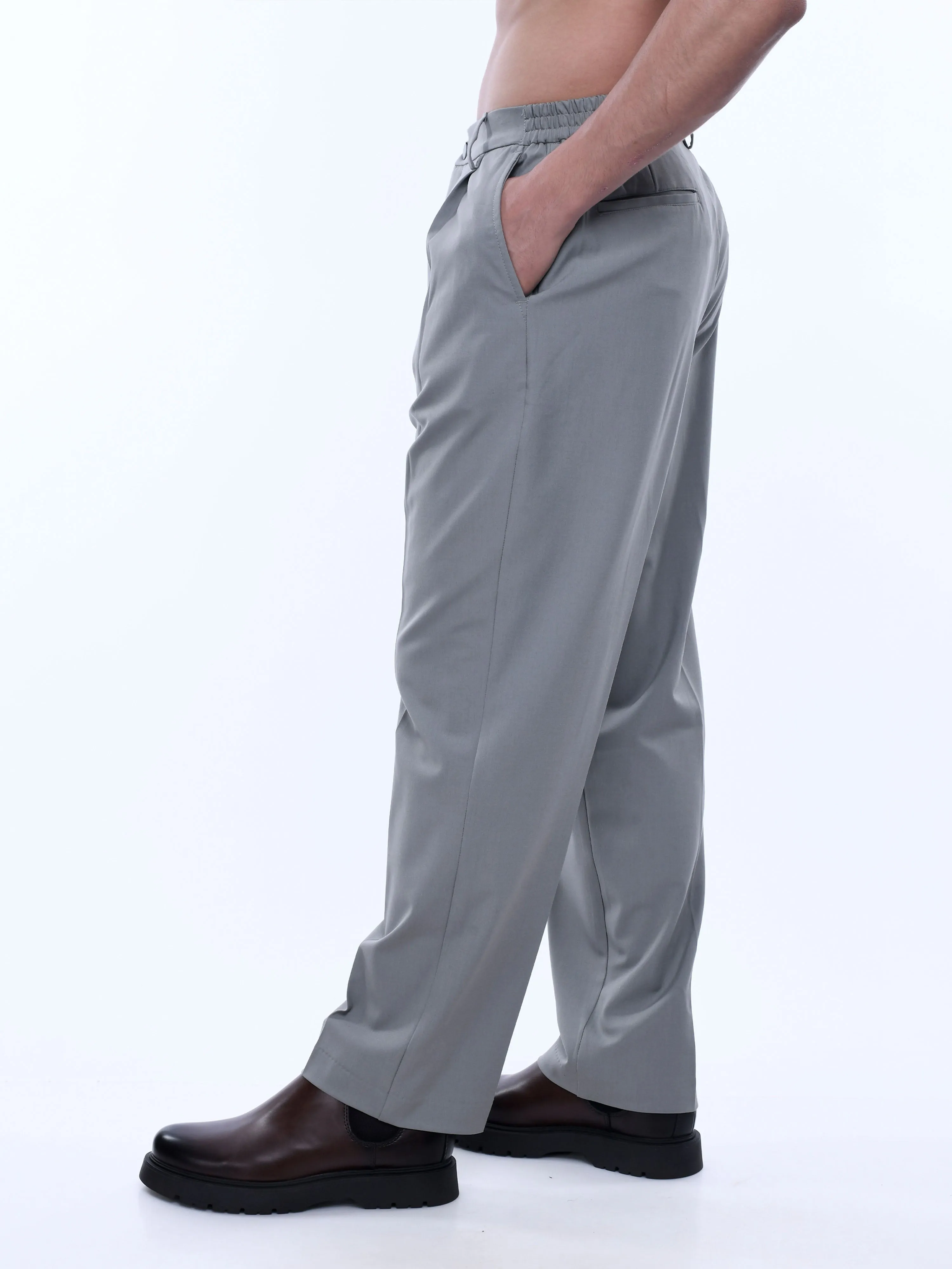 Soft Handle Relaxed Light Grey Trousers