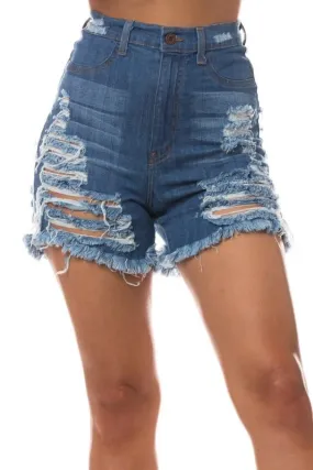 Super Destroyed Frayed Shorts