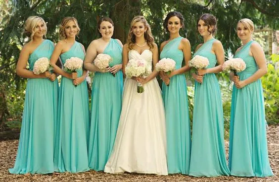 Turquoise Bridesmaid Dresses Long Bridesmaid Dresses Long One Shoulder Bridesmaid Dresses,FS076