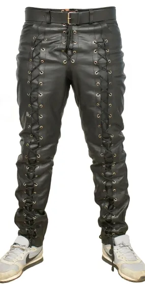 Zephor Men's Black Faux Leather Pants