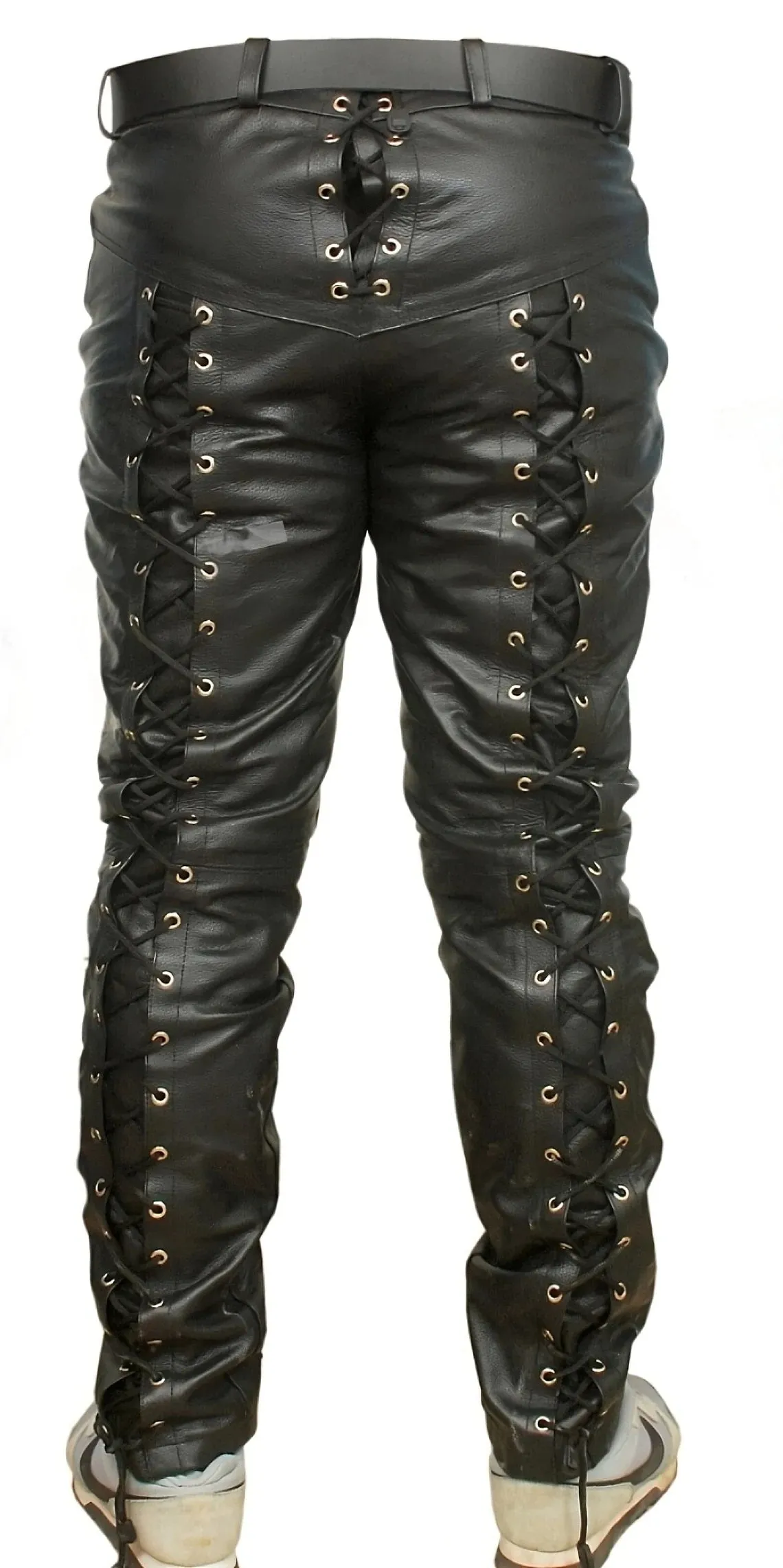 Zephor Men's Black Faux Leather Pants