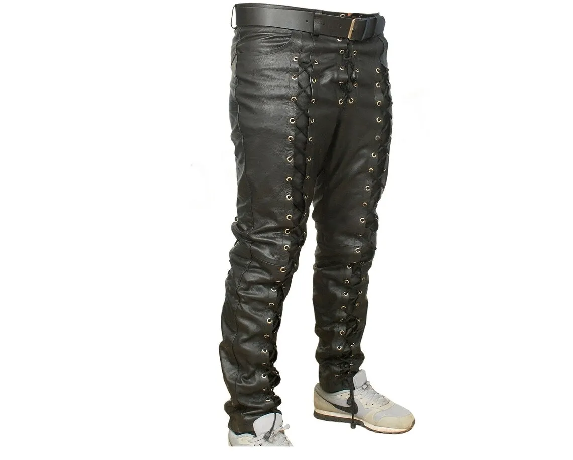 Zephor Men's Black Faux Leather Pants